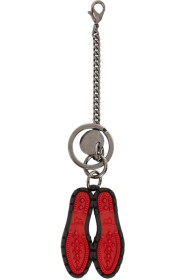 Christian Louboutin - 黑色沟纹鞋底钥匙扣