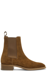 Christian Louboutin - Bottes chelsea en suède brunes Samson