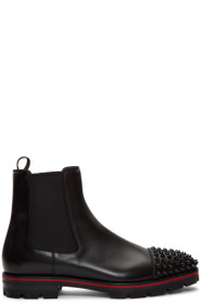 Christian Louboutin - Bottes chelsea noires Melon Spikes