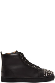 Christian Louboutin - ブラック Lou Spikes ハイトップ スニーカー