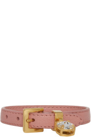Miu Miu - Pink Madras Leather Bracelet