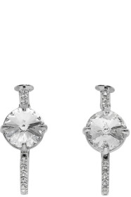 Miu Miu - Silver Small Crystal Hoop Earrings