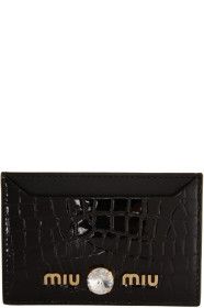 Miu Miu - Black Matelassé Leather Card Holder
