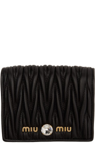 Miu Miu - Black Quilted Crystal Wallet