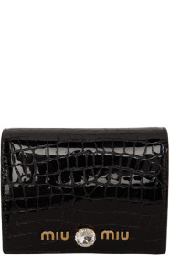 Miu Miu - Black Croc Crystal Wallet