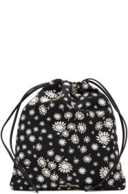 Miu Miu - Black Flowers Drawstring Pouch