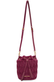Miu Miu - Pink Quilted Velvet Bucket Bag