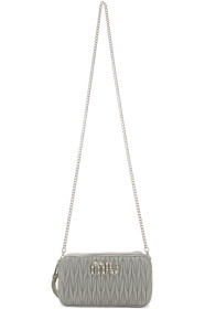 Miu Miu - Grey Mini Crystals & Pearls Bandoliera Bag