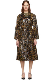 Miu Miu - Beige Animal Print Ciré Trench Coat