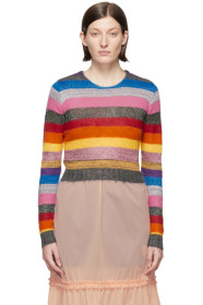 Miu Miu - Multicolor Cropped Lurex Rainbow Sweater