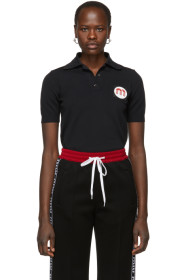 Miu Miu - Black Logo Patch Polo