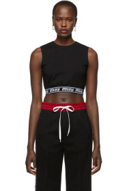 Miu Miu - Black Logo Band Tank Top
