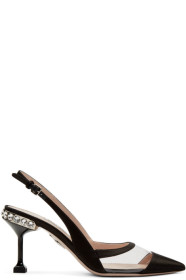 Miu Miu - Black Satin Slingback Heels