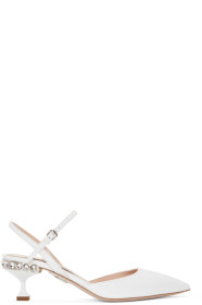 Miu Miu - White Patent Slingback Heels