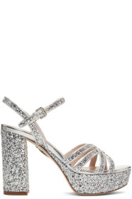 Miu Miu - Silver Glitter Sandals