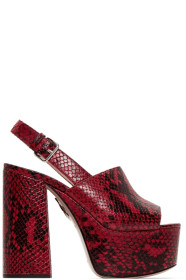 Miu Miu - Red Python Print Sandals