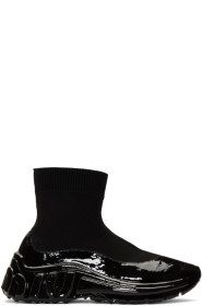Miu Miu - Black Tech Knit High-Top Sneakers