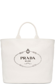 Prada - 白色大廓形帆布托特包