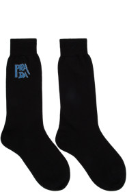 Prada - Black & Blue Logo Socks