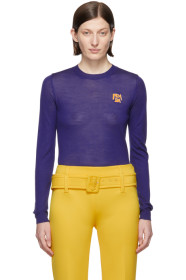 Prada - Blue Wool Logo Sweater