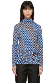 Prada - Blue Argyle Turtleneck