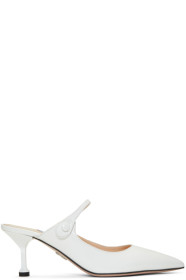 Prada - Mules en cuir blanches