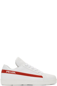 Prada - Baskets blanches 'Red Band'