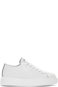 Prada - Baskets à plateformes et logo blanches Cassetta