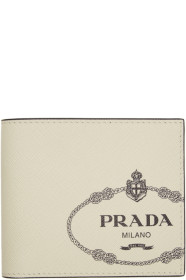 Prada - Off-White Logo Print Wallet