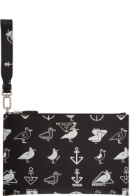 Prada - Black Saffiano Seagull Pouch