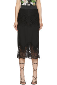 Dolce & Gabbana - Black Lace Midi Skirt