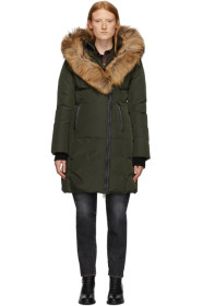 Mackage - Parka en duvet et fourrure verte Classic Kay