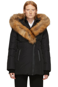 Mackage - Parka en duvet et fourrure noire Classic Adali