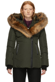 Mackage - Parka en duvet et fourrure verte Adali