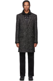 Mackage - Manteau en tweed noir et blanc Skai