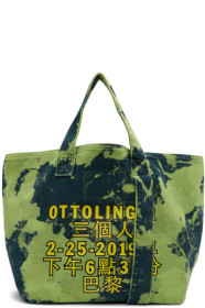 Ottolinger - Green & Blue Small Denim Logo Tote