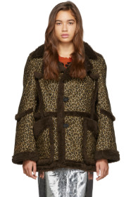 R13 - Brown & Tan Imitation Sheepskin Coat