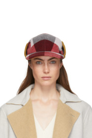 rag & bone - Red & White Plaid Pilot Cap