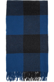 rag & bone - Blue Wool Buffalo Plaid Scarf