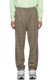 Tibi - SSENSE Exclusive Brown Check James Pull On Trousers