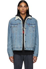 Levi's - 蓝色 Type 3 羊羔绒卡车司机夹克