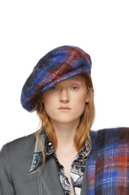 Charles Jeffrey Loverboy - Blue & Red Tartan Flat Cap