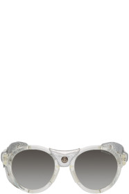Moncler - Silver Leather ML0046 Sunglasses