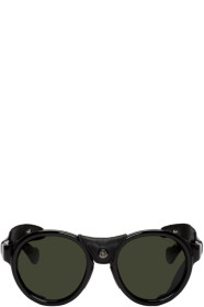 Moncler - Black Leather ML0046 Sunglasses
