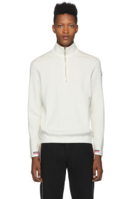 Moncler - White Maglione Lupetto Zip-Up Sweater