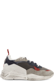 Moncler - Baskets grises et bleues Calum