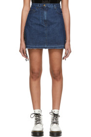 McQ Alexander McQueen - 蓝色系带牛仔迷你裙