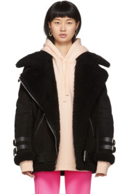 Acne Studios - Black Suede Shearling Velocite Jacket