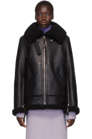 Acne Studios - Black Long Raf Shearling Jacket