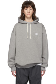 Acne Studios - Pull à capuche surdimensionné gris Farrin Face
